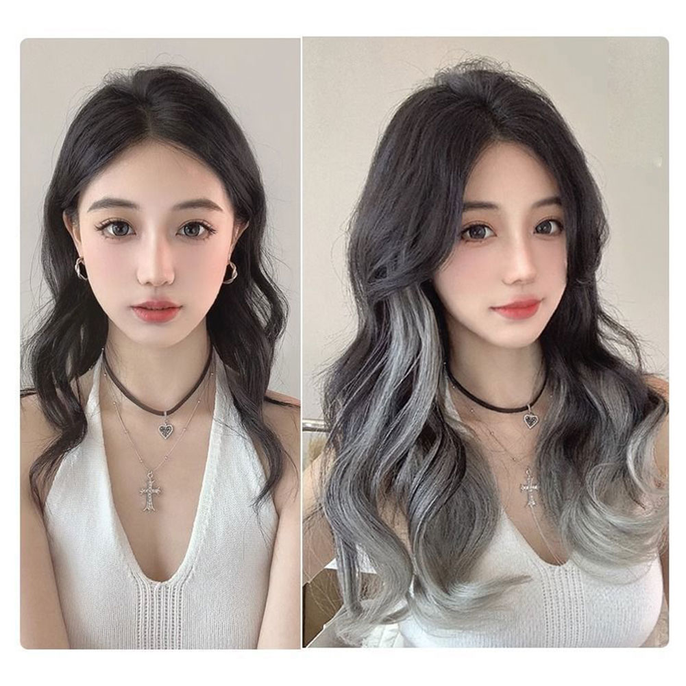 Synthetic Long Curly Hair Gradient Paris Painted Wig Patches With Increased Hair Volume And Fluffy Hair Extensions