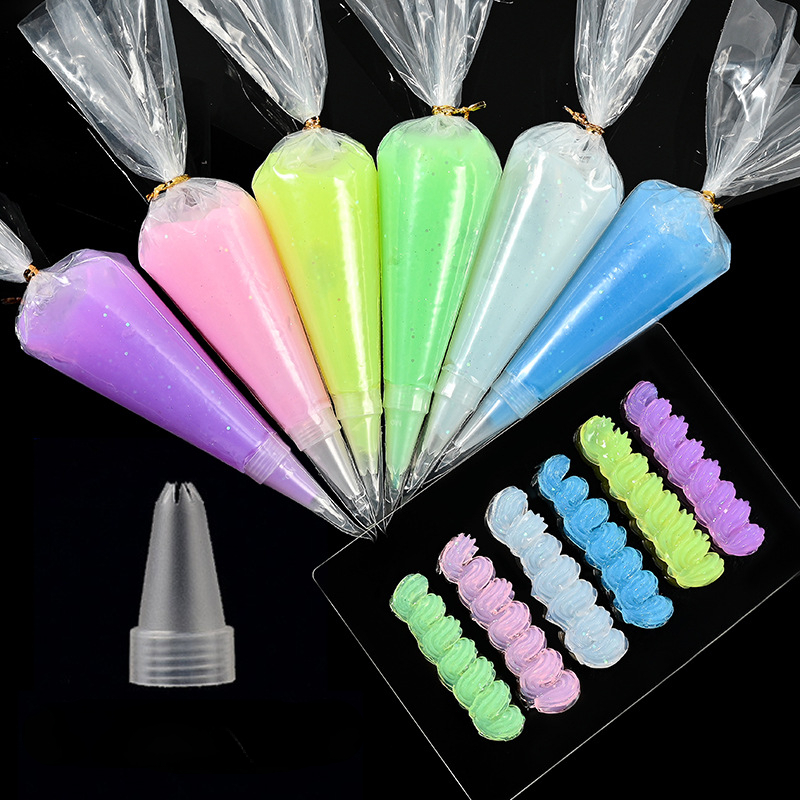 6pcs Antifreeze Crystal Transparent Cream Gel Jelly Handmade Cream Glue Phone Case DIY Hairpin Pen Holder Material