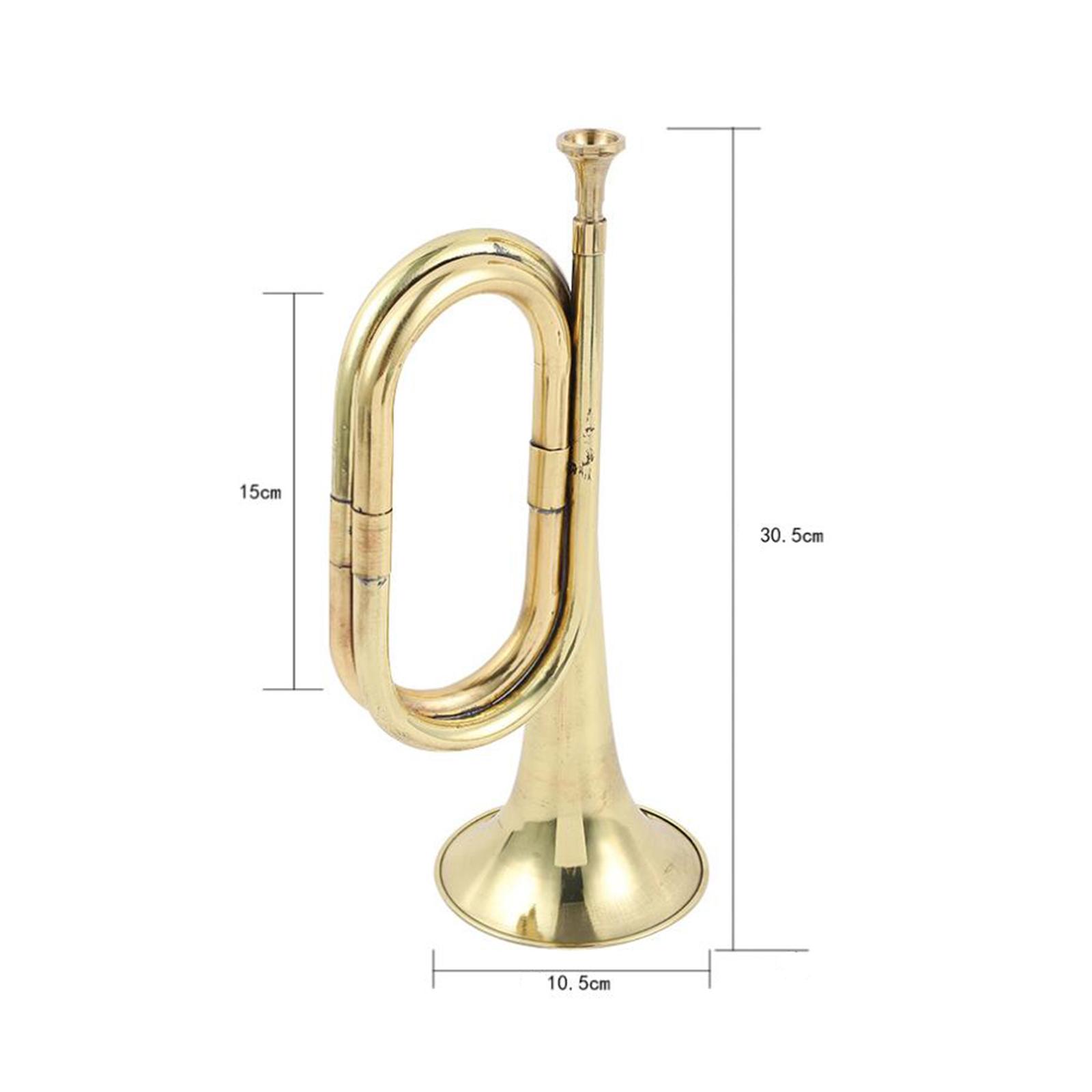 Trumpet Classic Music Instrument Marching Bugle Scout Bugle Solid Copper and Brass Bugle for Beginner Children Kids Adults