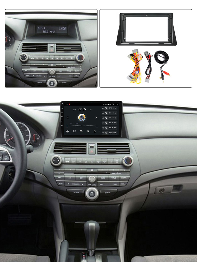 Android Car Radio Dash Panel Fascia Frame For Honda Accord 8 2008 2009 2010 2011 2012 Auto Stereo Fitting Adapter Power Cable