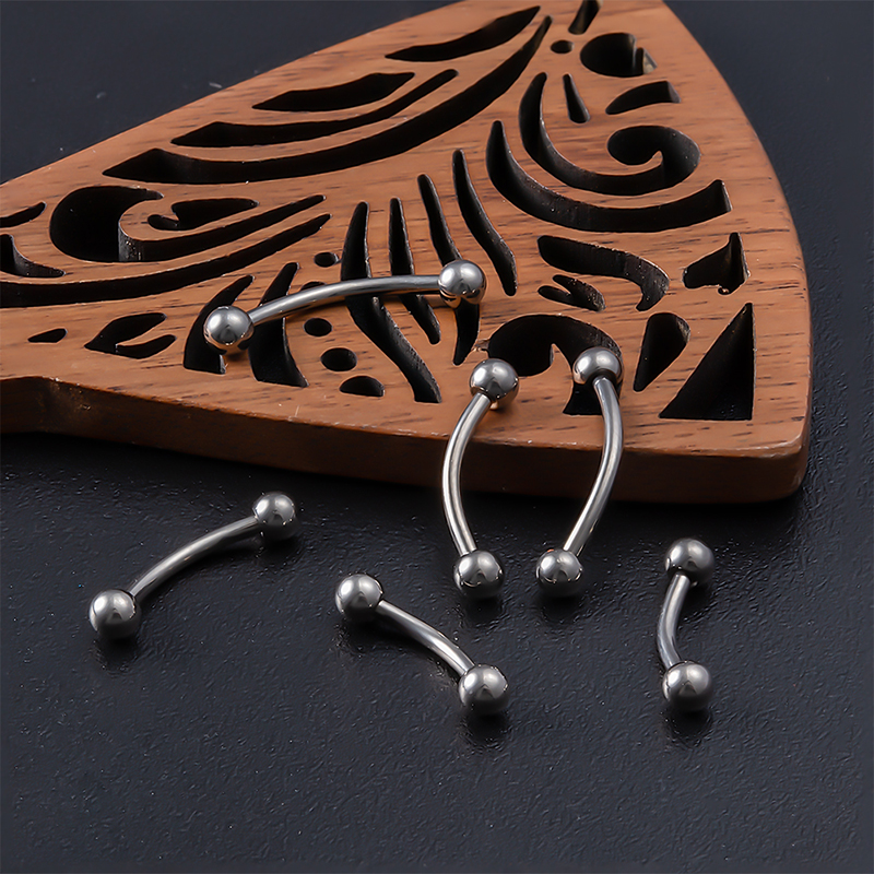 1pc Titanium Eyebrow Piercing Curved Barbell Punk Banana Ring Body Jewelry Cartilage Helix Tragus Ear Nail Stud Nose Lip Bar 16g