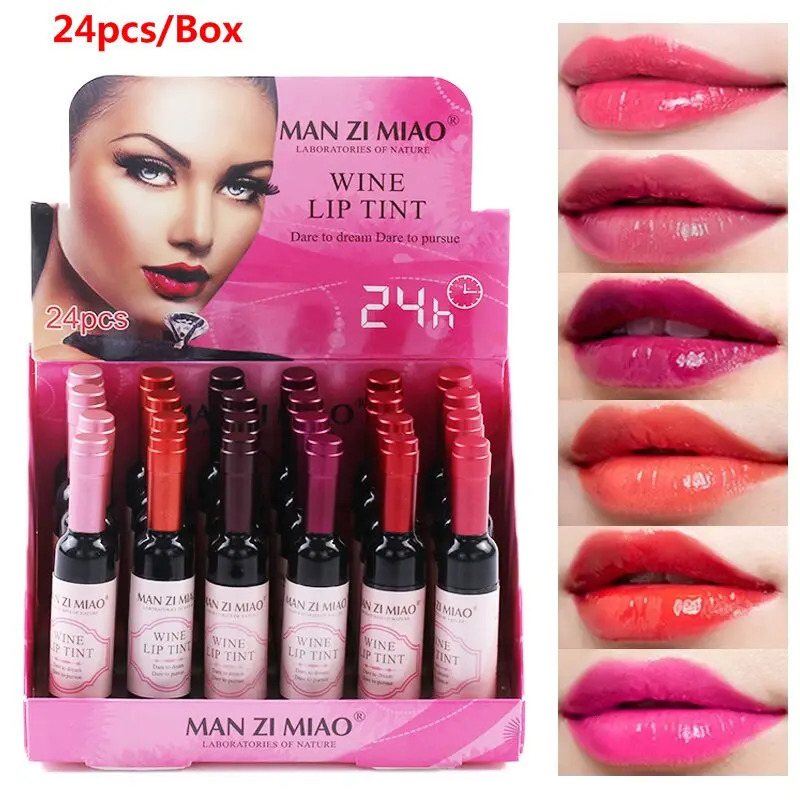 24Pcs/Set Matte Liquid Lipstick Bulk Red Wine Lip Tint Wholesale Long Lasting Waterproof Cosmetics Maquillaje Lipgloss 240621