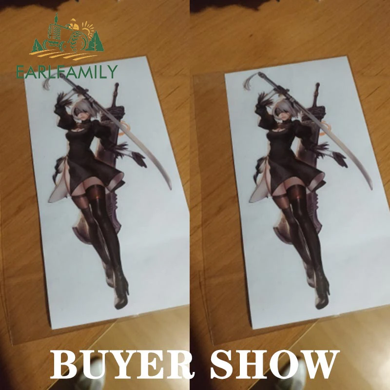 EARLFAMILY 13cm x 5.1cm for Sexy Anime NSFW Car Stickers Creative Personality Decals Sunscreen Vinyl Funny Car Door Protector