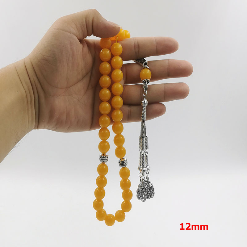 Tasbih Yellow Resin beads bracelet ambers color turkish jewelry accseeories islamic misbaha necklace Rosary bead muslim Gift