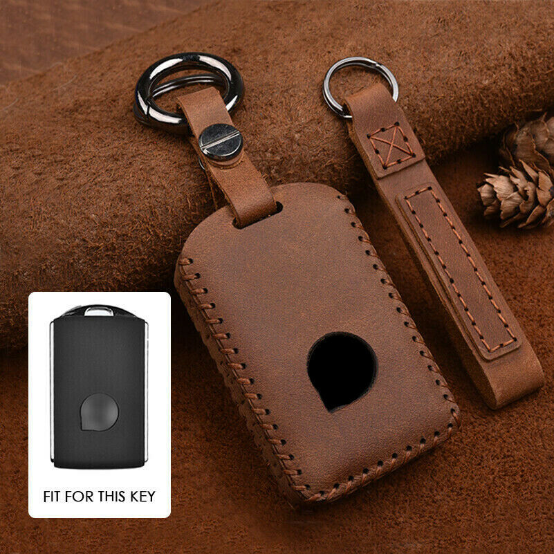 Handmade Leather Remote Key Cover Case for Volvo XC40 XC90 XC70 S60 S80 S90 C30 V70 V90 Car Accessories with keychain