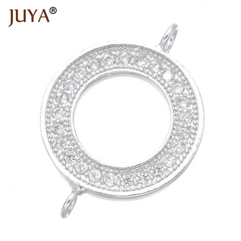 Crystal Rhinestones Circle Karma Infinity Connector DIY Bracelet Earrings Findings Loop Round Connectors for jewelry making 4pcs