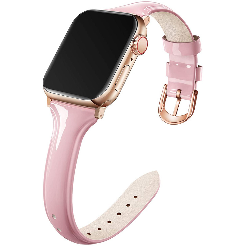 Slim Smooth Leather Strap For Apple Watch SE 6 7 Band 44mm 40mm 45mm 41mm iWatch 5 4 Bracelet For AppleWatch 3 42mm 38mm Bands