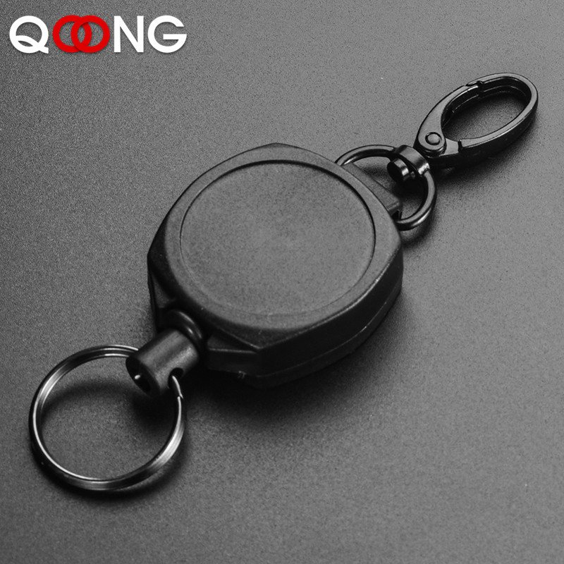 70CM Multifunctional Roll Retractable Keychain Bag Recoil ID Card Holder Keyring Key Chain Kevlar Fibre Rope Key Ring H45