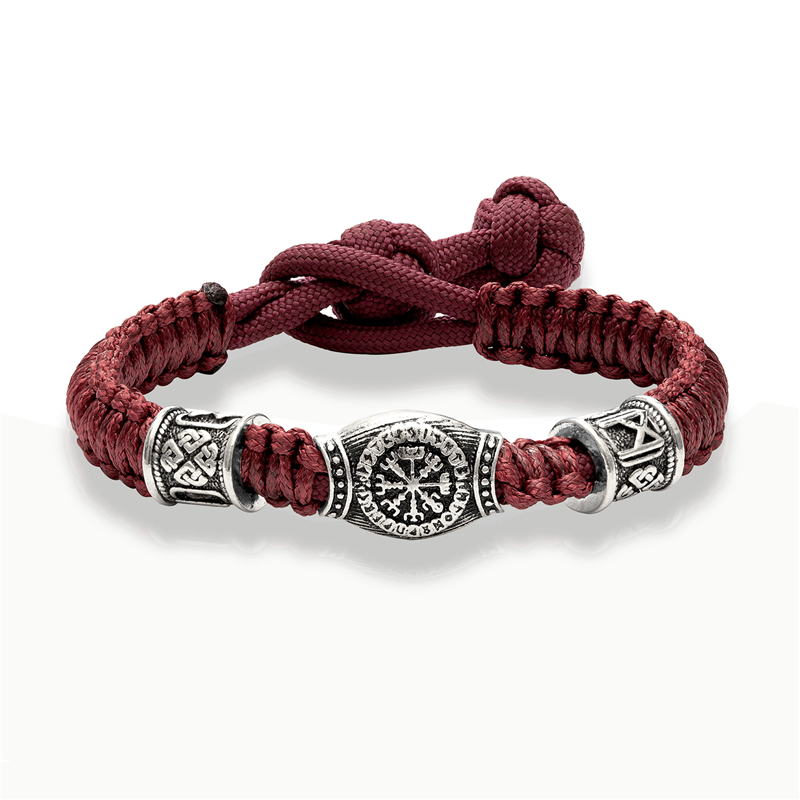 Vantage Norse Viking Bracelets Mens Women Amulet Runes Bangles Adjustable Handmade Braided Rope Survival Wristband Lover Jewelry