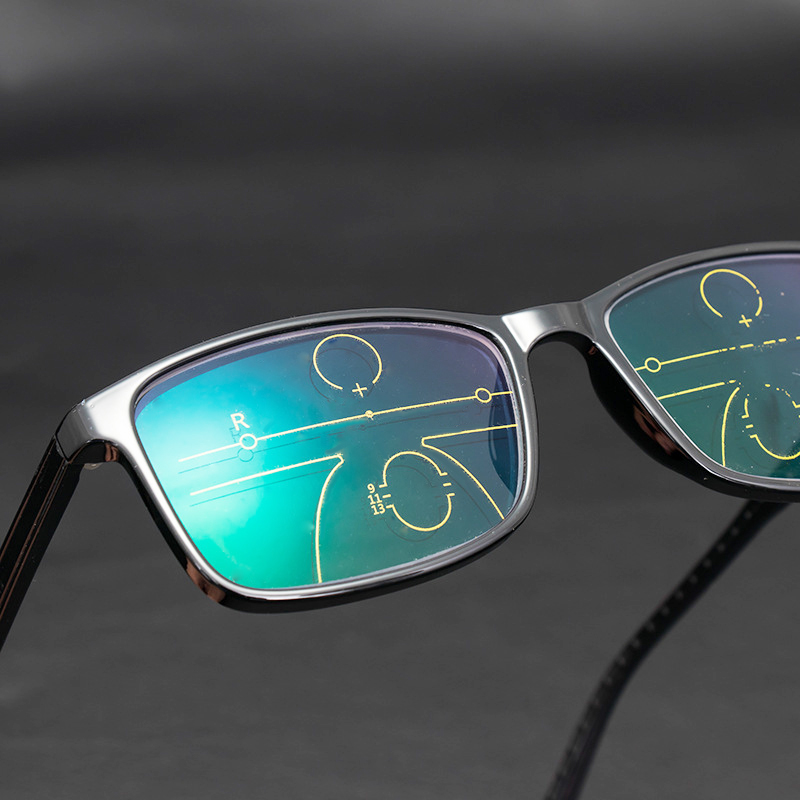 Newest Progressive Multifocal Reading Glasses Men Photochromic Clear Anti Blue Light Presbyopic Glasses High Quality Full-frame