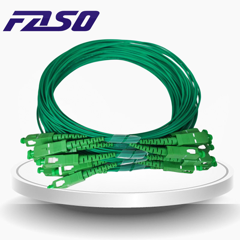 FASO 50 Pcs 4 Meter SC/APC-SC/APC Singlemode G657A2 Simplex 1.6mm Diameter Green Fiber Optic Path Cord For France