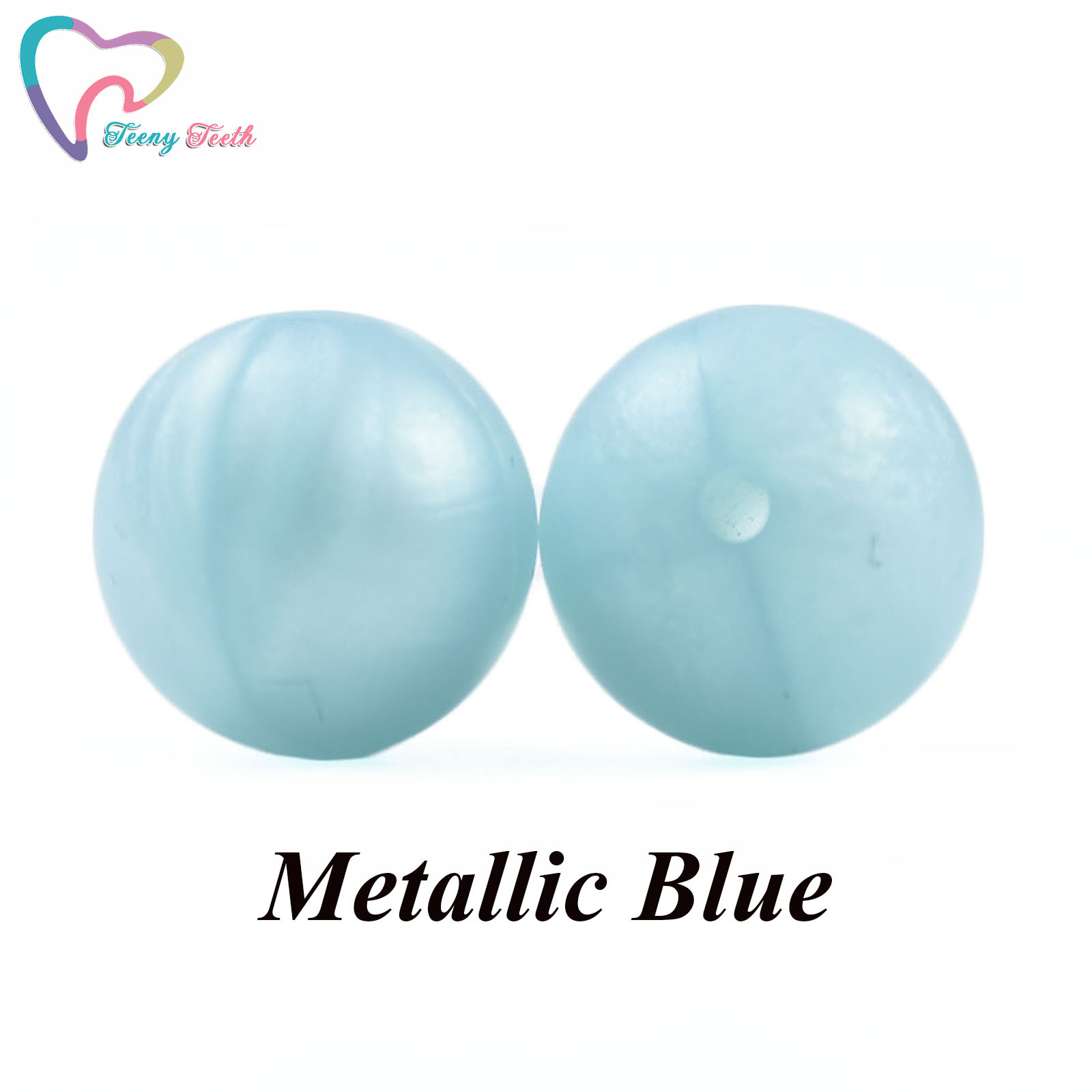 50PCS Marble & Metallic 12/15 MM Silicone Beads Safe Teether Round Baby Teething Chewable Beads For DIY Necklace Accessories Toy