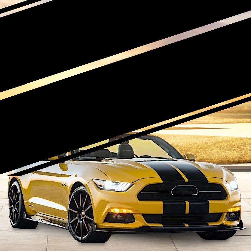 Universal Racing Style Dual Rally Stripes Graphics Vinyl Decals Mustang GT Style Car Full Body Sticker