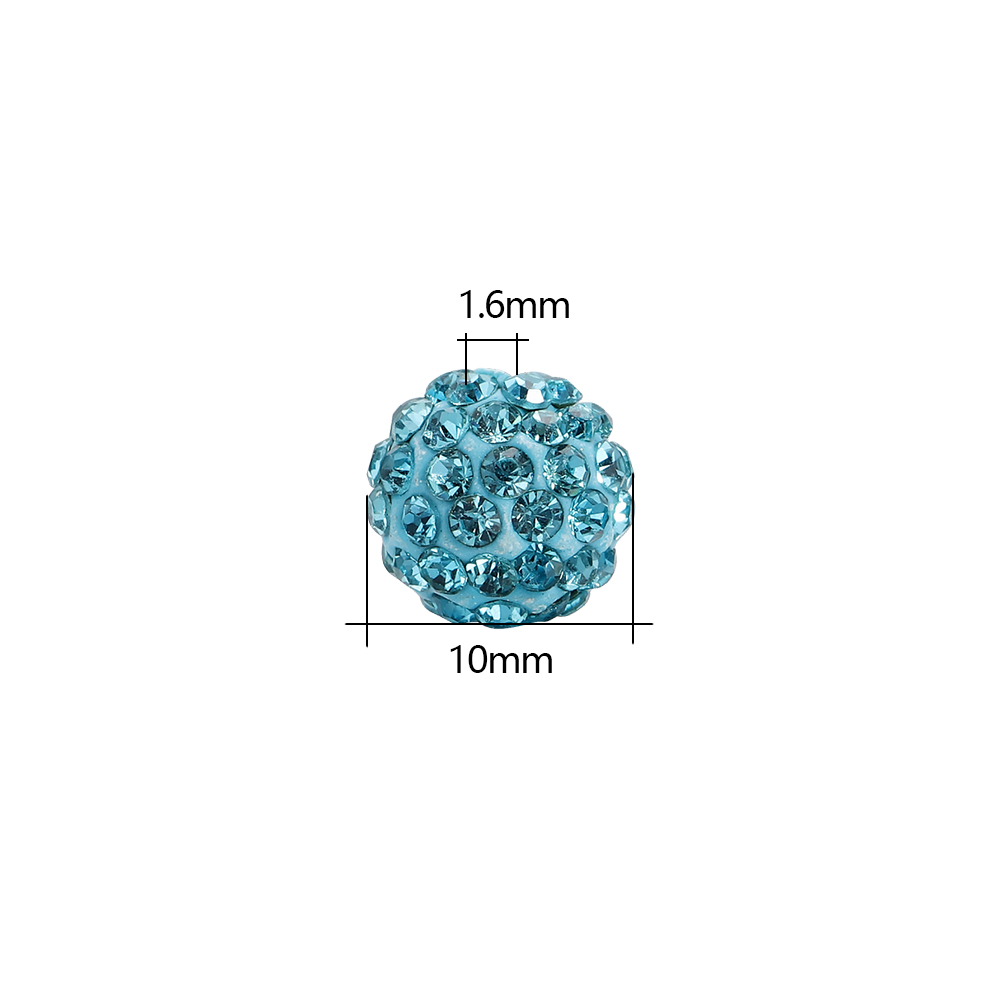 10-20pcs/lot Glass Rhinestone Bead Clay Crystal Round Spacer Loose Beads For DIY Bracelet Jewelry Making Supplies Accessories