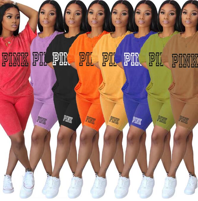 Womens Cotton Clothing Tracksuits Designer Two Piece Set 2024 New Summer Letter printed Loose T-shirt Shorts Casual Outfits