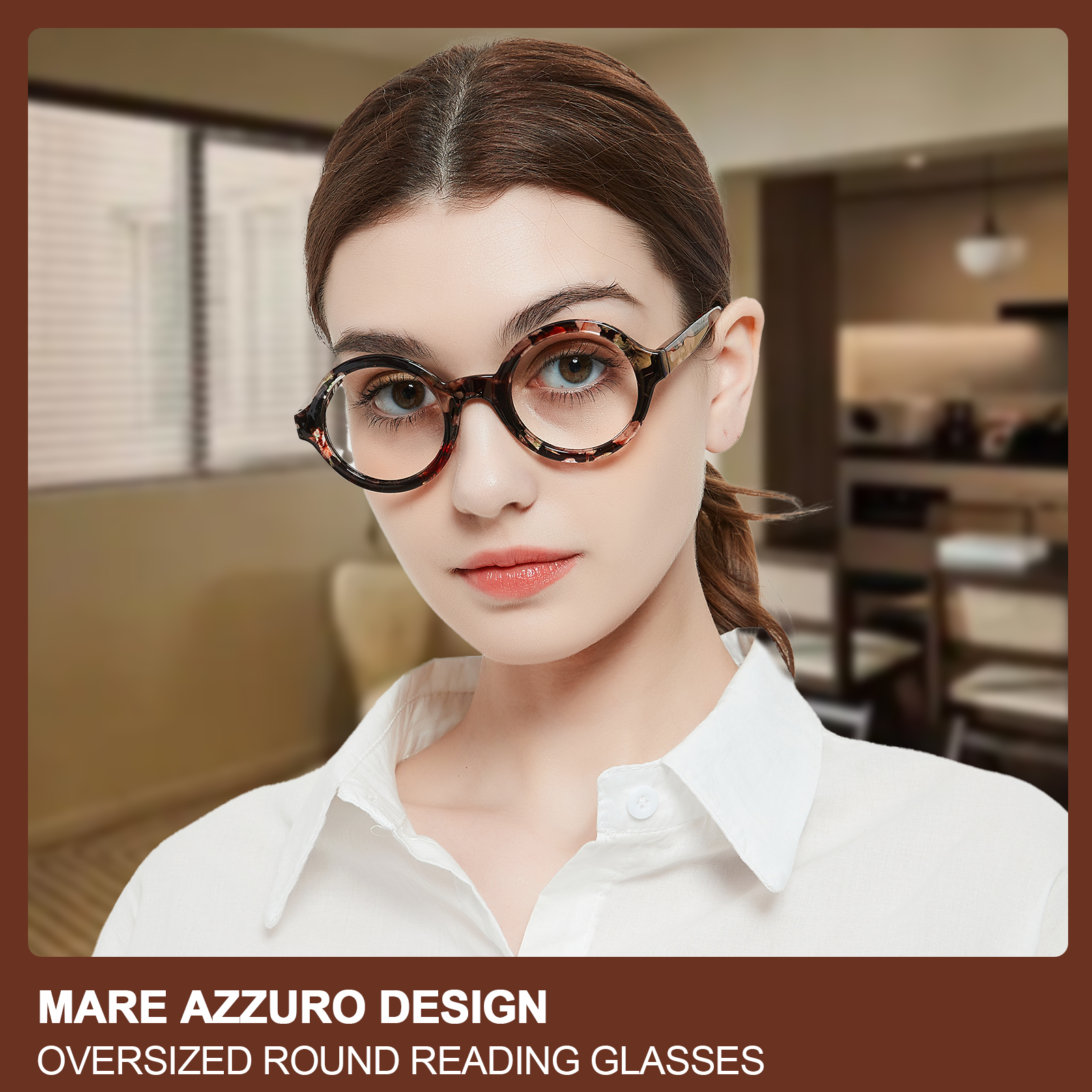 Reading Glasses Women Round Blue Light Eyeglasses Frame Vintage Magnifier Eyewear Circle Anti-glare Hyperopia Glasses Decorative