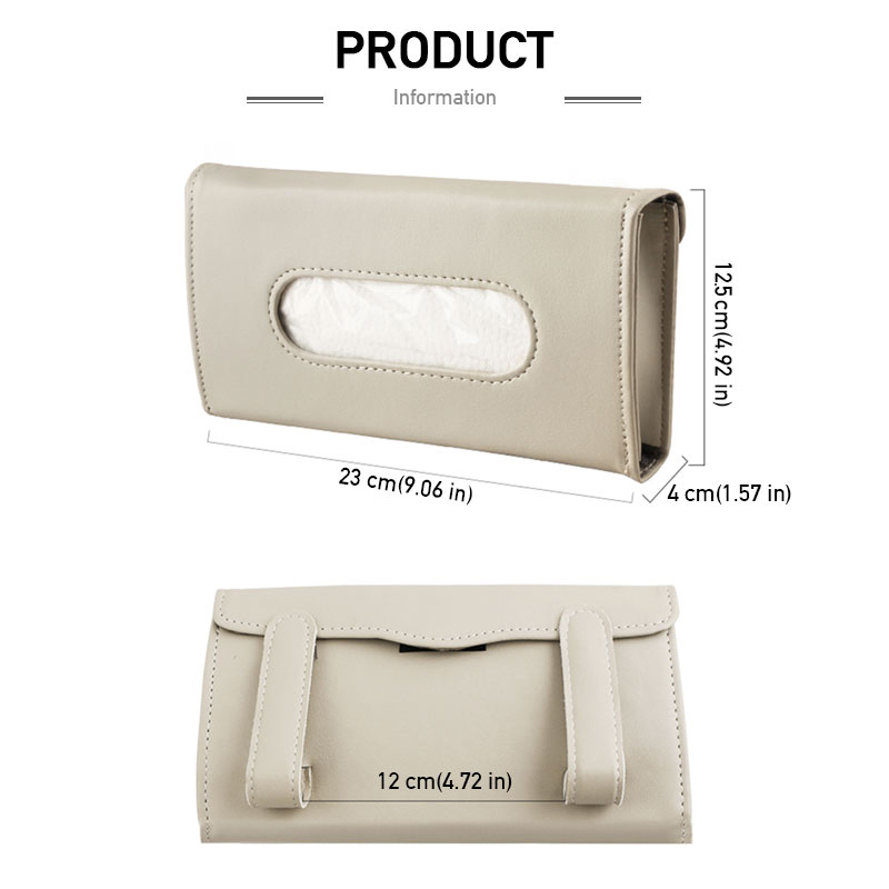 PU Leather Car Tissue Bag Universal Auto Sun Visor Paper Holder Container Hanging Napkin Case Sunshade Issue Box Car Accessories