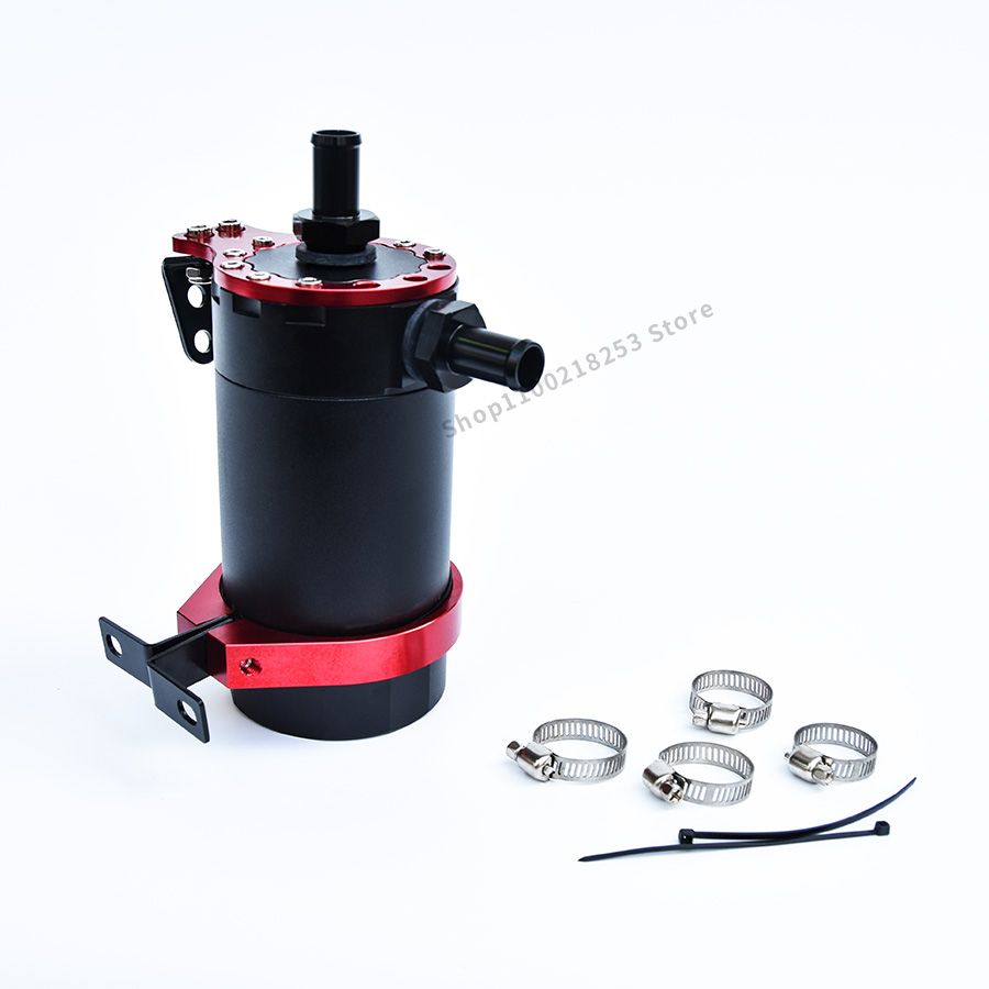 JDM Universal Baffled Aluminum Oil Catch Can Resevoir Tank Kit Oil tank Car Accessories