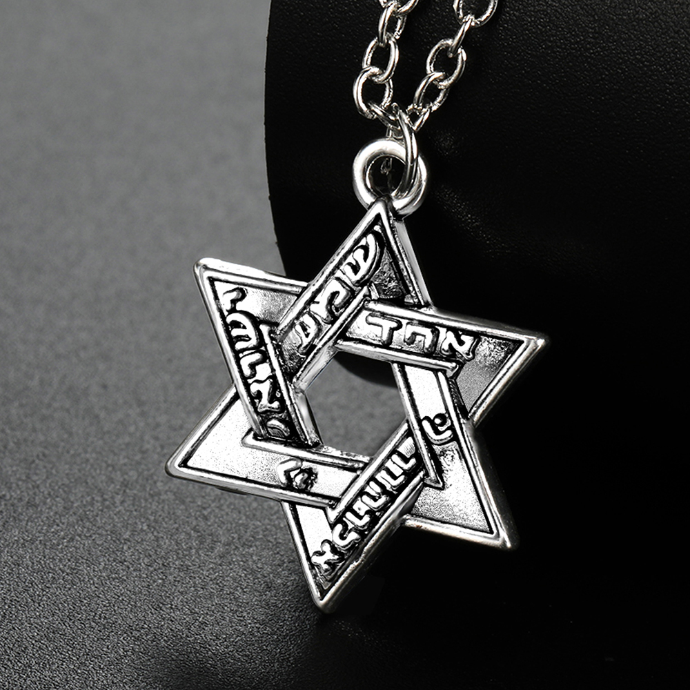 Dawapara Star of David Round Necklace Religious Jewish Pendant Judaica Medallion Necklace Hexagram Star Protection Amulet