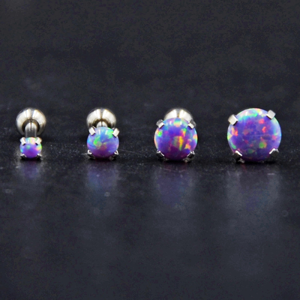 1PC 361L Surgical Steel Opal Tragus Cartilage Earring 16g End Ball Cz Gem Round Tragus Cartilage Earring Piercing Body Jewelry