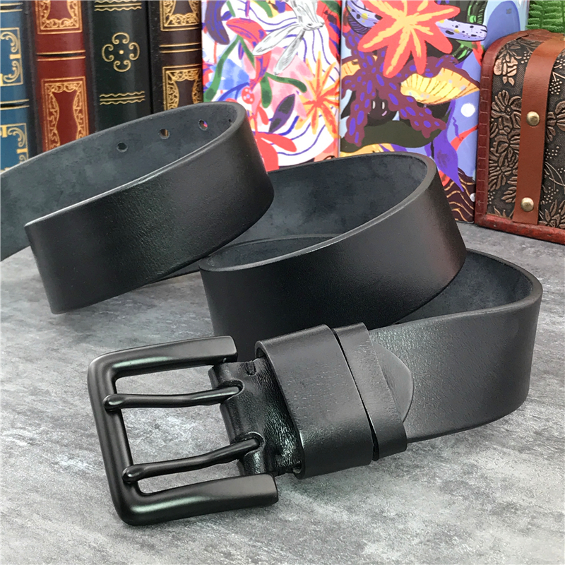 Super Wide 4.3CM Double Pin Belt Buckle 130CM-135CM Long Belt Luxury Thick Leather Belt Men Ceinture Homme Jeans Belt MBT0018