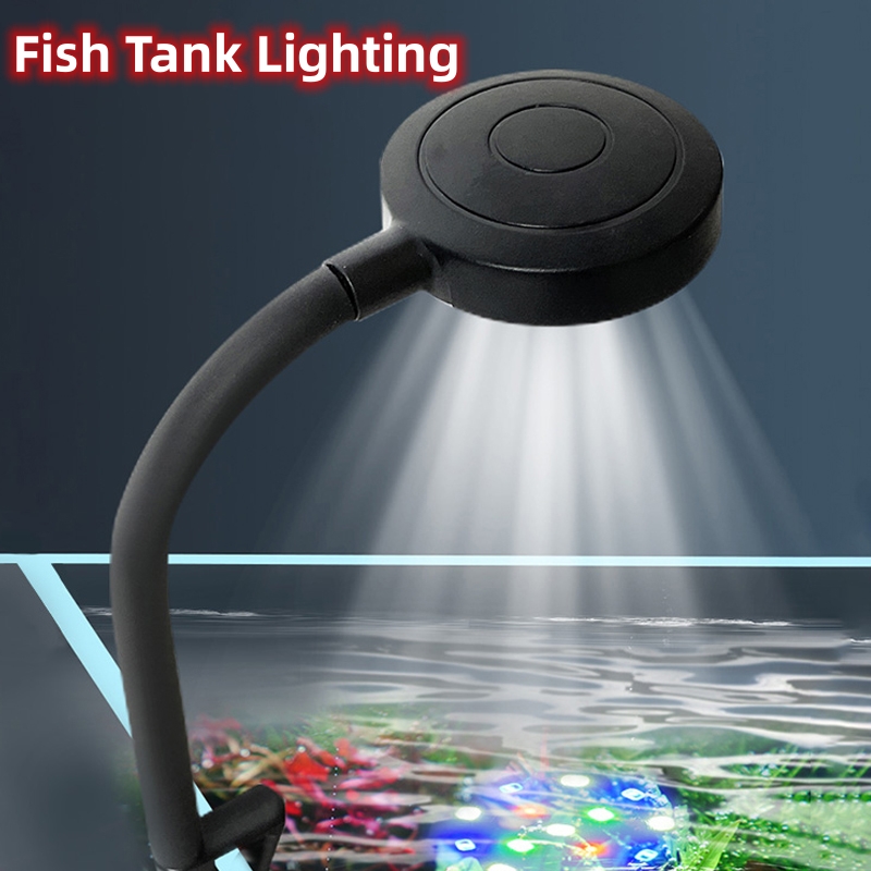 1Pcs Aquarium Fish USB LED Light Clip on Small Grow Light Rotatable Landscape Lamps Waterproof Fish Tank Colored Lights