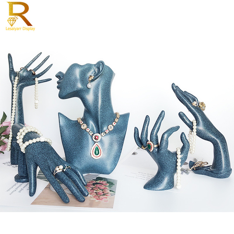 Elegant Resin Mannequin Ring Earring Bracelet Jewelry Pendant Necklace Display Stand Holder Bust Model Show Decorate Counter Kit