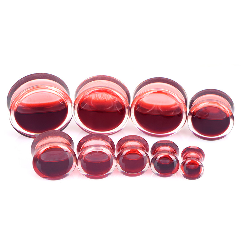 1pc Acrylic Red Liquid Blood Ear Gauges Ear Plug Earrings Gauges Body Piercing Jewelry Piercing 9 Size