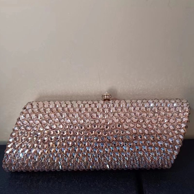 Lady Dark Gold Stones Clutch Bags For Women Green Evening Bags Wedding Bridal Purse Bridesmaid Handbags Party Rhinestone Bags