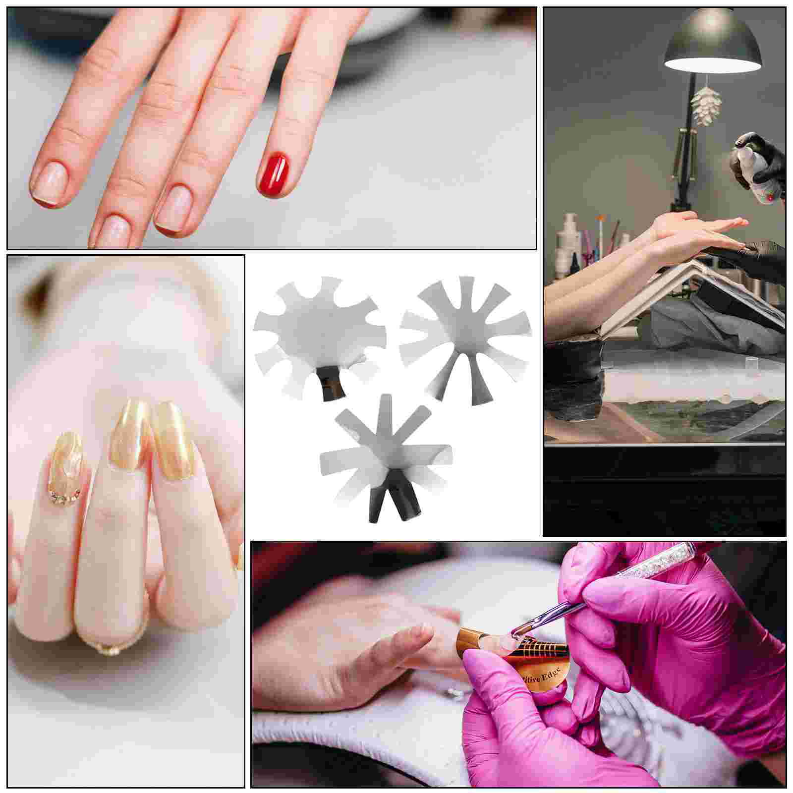 3 Pcs Nail Art French Plate Trimmer Cutter Module Shape Steel Template Gel Manicure