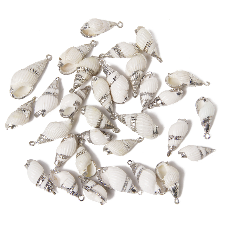 Wholesale Sea Shell Pendants For DIY Making Jewelry Accessory Necklace 2-10 pcs Irregular Conch Plated Cowries Charm Earrings