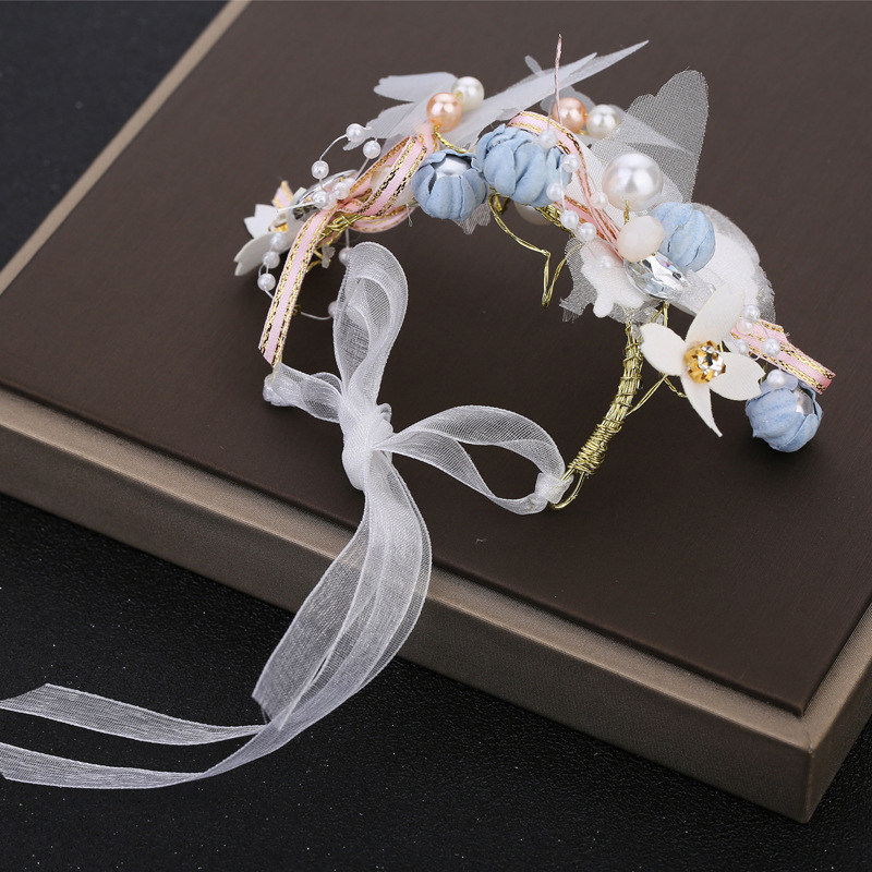 New Handmade Wedding Corsages Groom Boutonniere Bride Bridesmaid Bracelet Hand Wrist Flower Artificial Flowers Party Decor