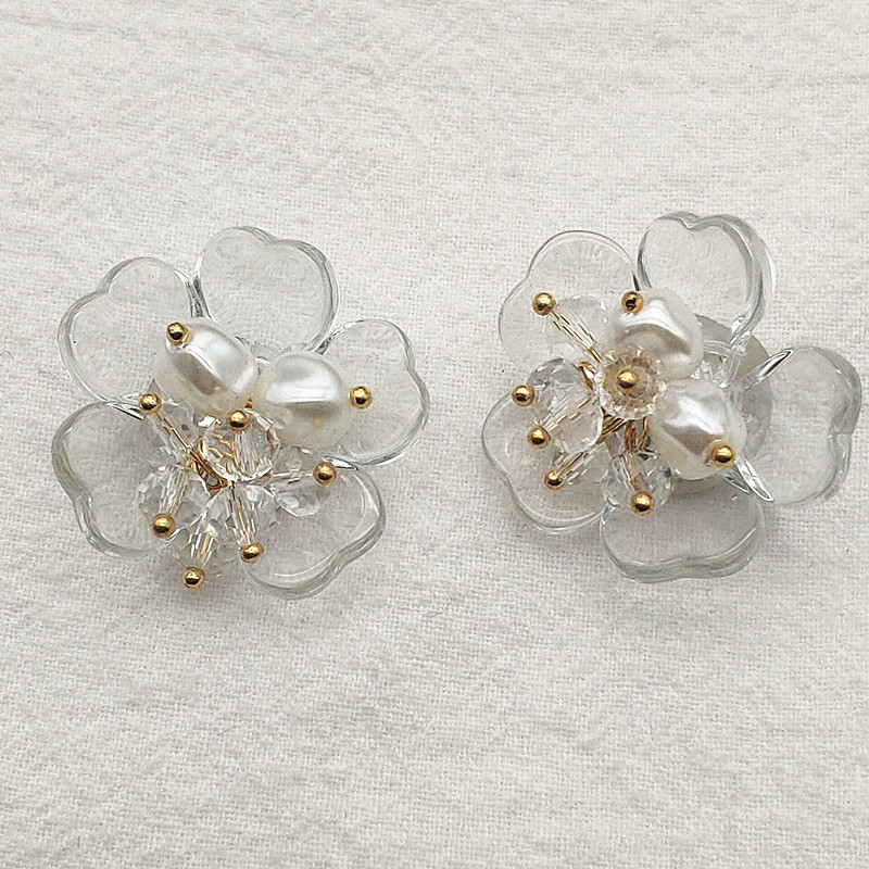 New arrival! 30mm 30pcs Copper/Crystal Flat back Flower Shape Charm for Earrings Making/DIY parts,Jewelry Finding & Component