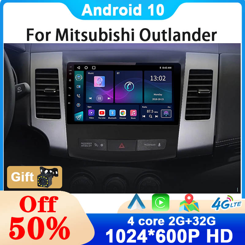 2024 Update 2 Din Android 10 Car Radio Multimedia Player For Mitsubishi Outlander Xl 2 2007-2012 For Citroen C-Crosser 2007-2013