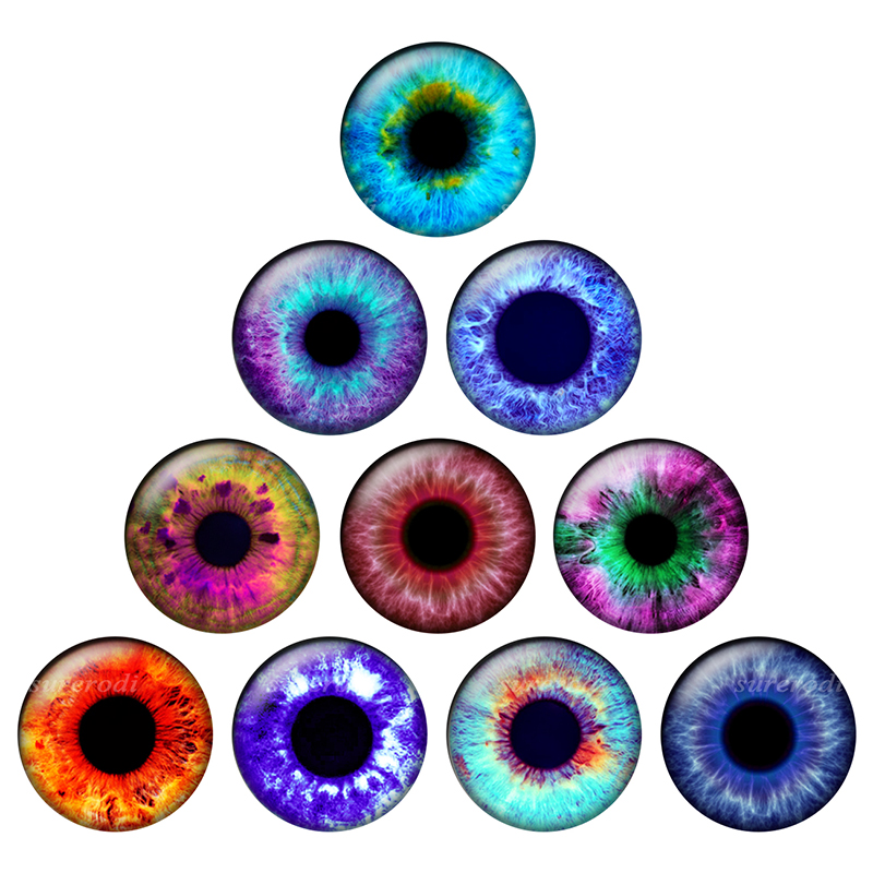24 Pieces/bag 14mm Super Thin Glass Cabochons Blythe Doll Eyes Chips BH173