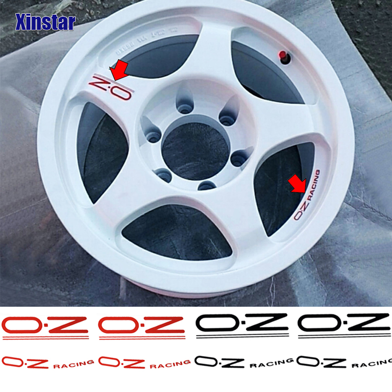 8pcs OZ Racing Wheel Sticker For OZ Rally Racing Wheels Spoke Stickers Black Universal Auto Tunning Accessories