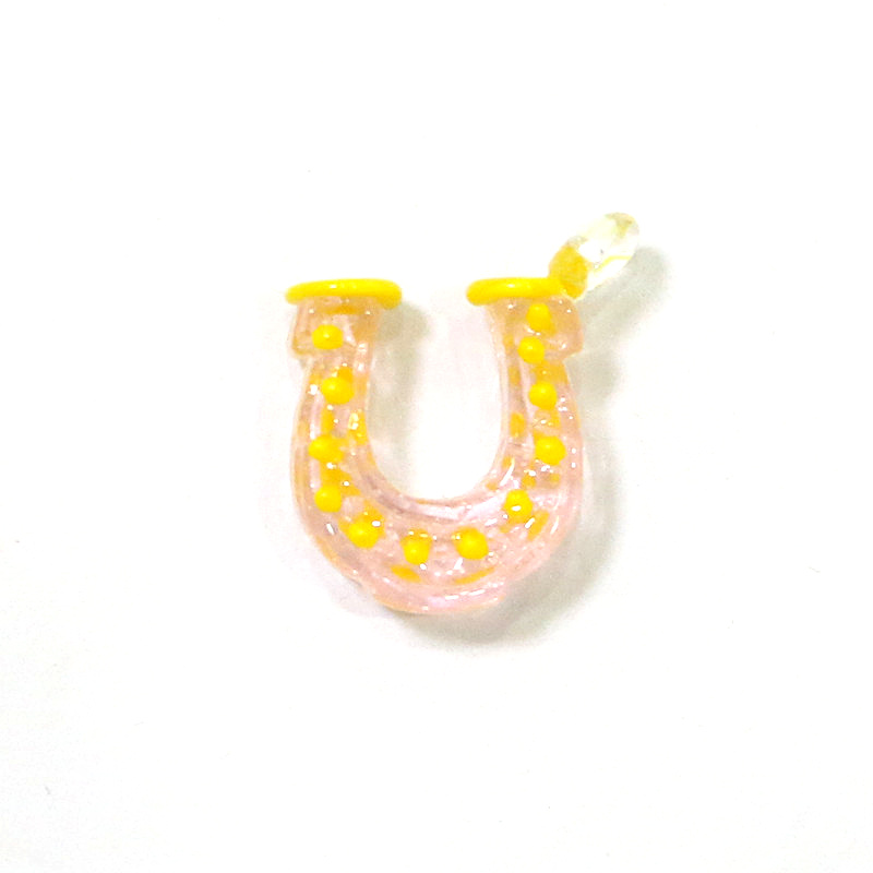 7pcs Charms Lucky Horseshoe Glass Pendant Cute Good Luck Horse Shoe DIY Women's Jewelry for Necklace Bracelet Making Accessories