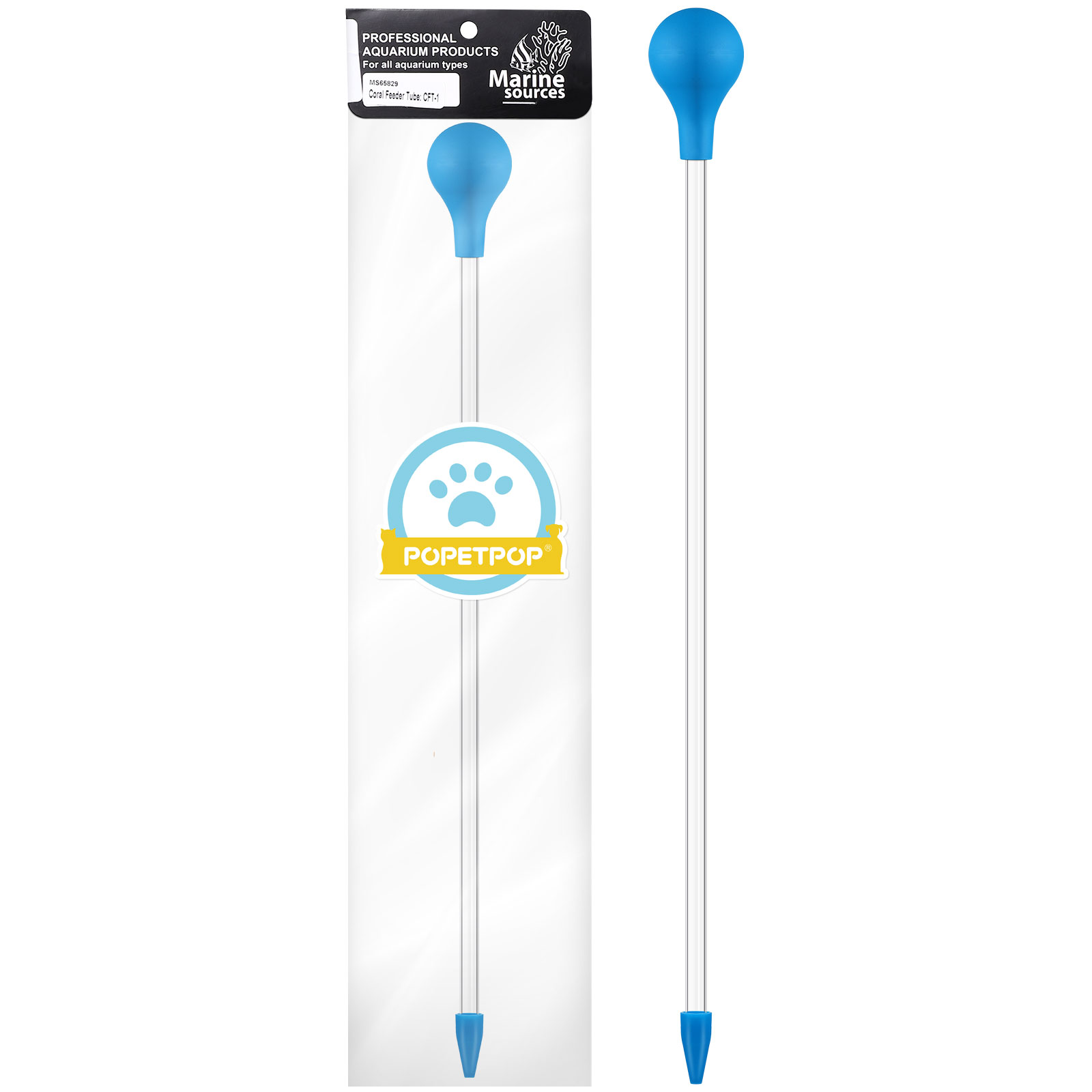 Fish Tank Light Coral Feeder Bowl Feeding Tube Syringe Long Pipette for Dispensing