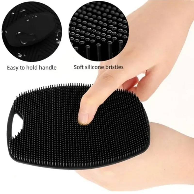 Silicone Body Scrubber Exfoliating Bath Brush Handheld Shower Cleansing Brush Back Massager Skin Cleaner Bathroom Accessories 240624