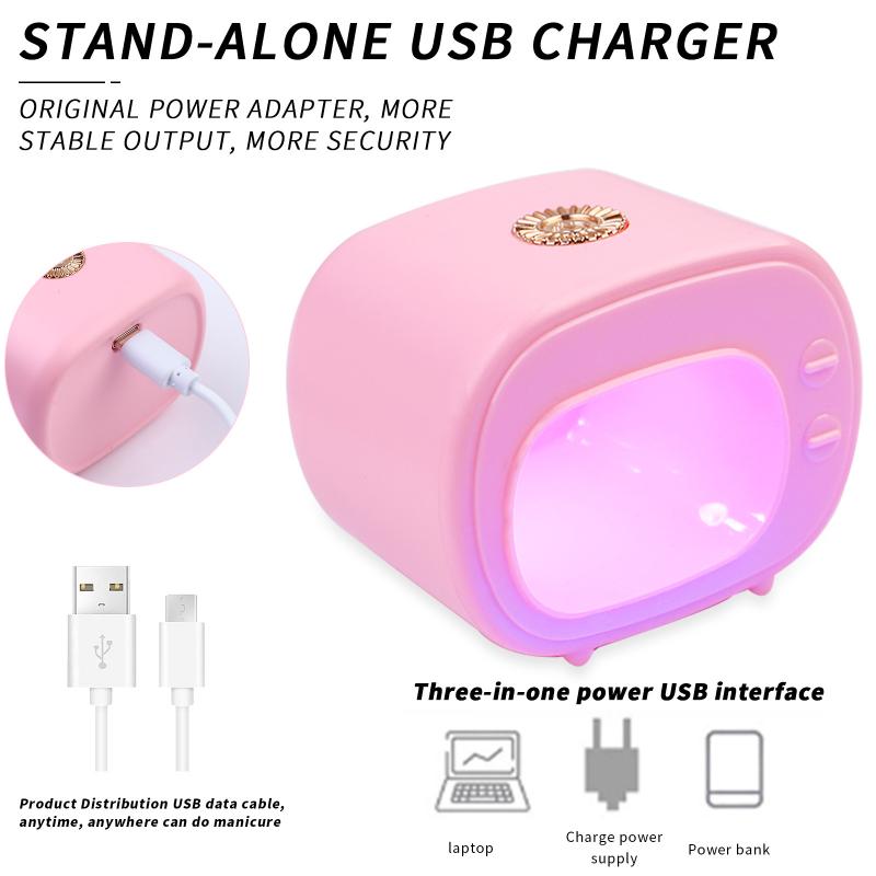 Mini Tv Shape Nail Drying Lamp Uv Led for Manicure Fast Curing Gel Nail Polish Professional Nail Dryer Machine Salon Tools