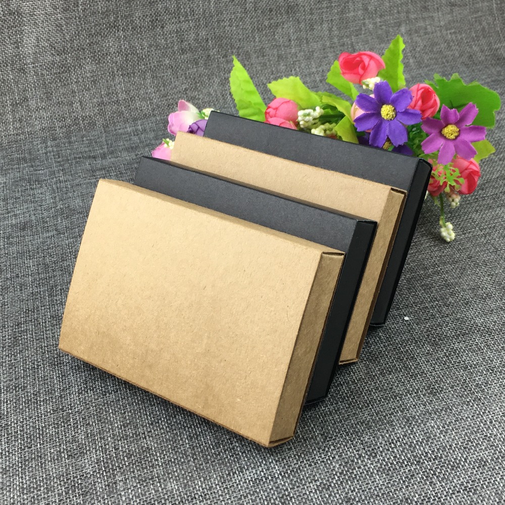 50PCS Retail Crafts Drawer Box Brown Kraft Drawer Boxes Paper Gift box Blank Packaging Cardboard Boxes For match/lighte/Crafts
