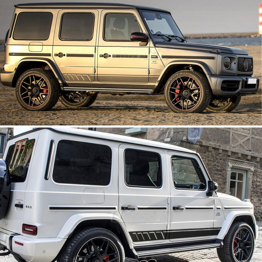 DSYCAR 1Set Car Side Skirt Decal Sill Door Side Decal Stickers Vinyl Door Side Stickers for Mercedes Benz G500 G63 W463 G65