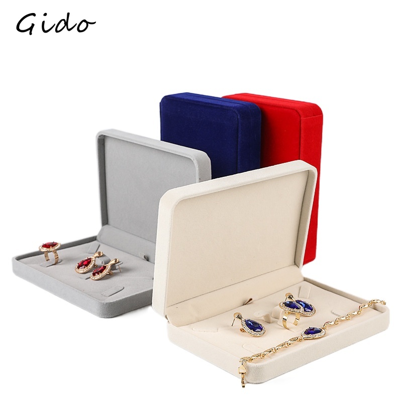 Jewelry Boxes and Packaging Velvet Jewelry Set Boxes Tray Travel Necklace Storage Display Case Jewelry Necklace Gift Box