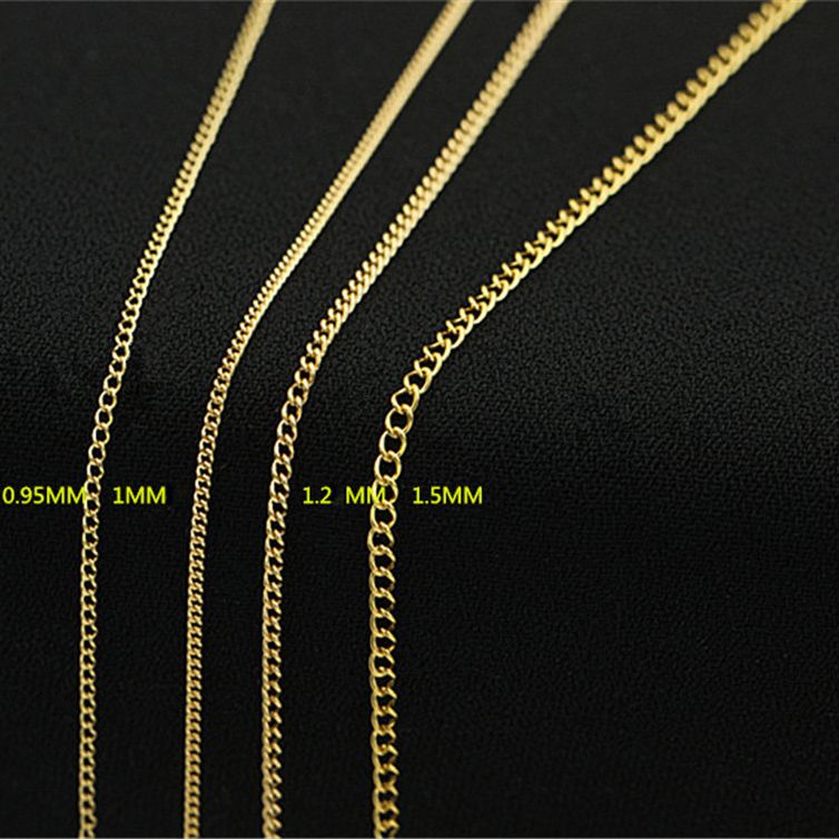 Real 14K Gold Filled Curb Chain 1MM/1.2MM/1.5MM Chain Necklace Gold jewelry Minimalist Gold Filled Chain DIY Jewelry