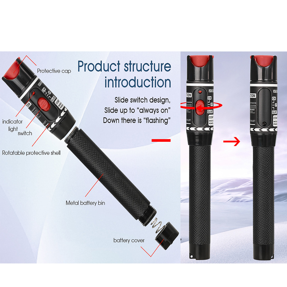 Laser 50MW/30MW/20MW/10MW/5KM Visual Fault Locator, Fiber Optic Cable Tester 10-50Km Range VFL AUA-H30/50Convenient to