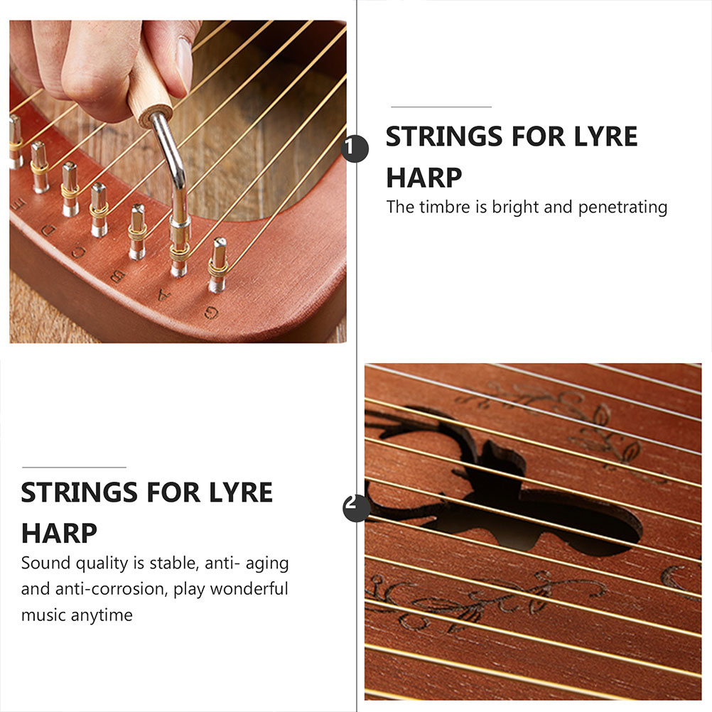 19 Pcs Strings Musical Lyre Instrument Instruments Mini Harp Bass Guitar Accessories Parts