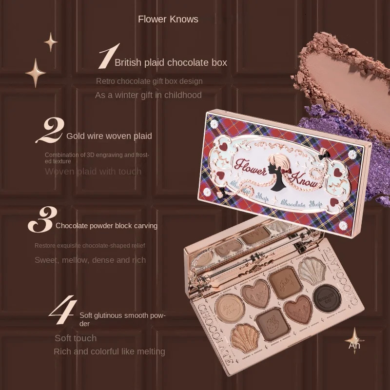 Chocolate 8 Colour Eyeshadow Palette Shimmer Matte Chameleon Pressed Glitter Long Lasting Eye Shadow Maquillage 240624