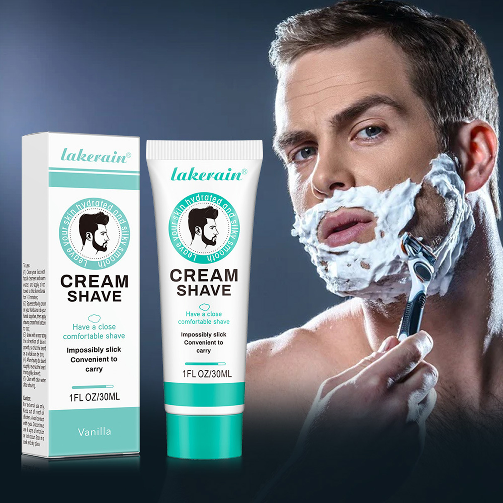 30ml Men Shaving Cream for Sensitive Skin Rich Foam Ultra-Slick Shaving Cream Gift for Friends Family Members
