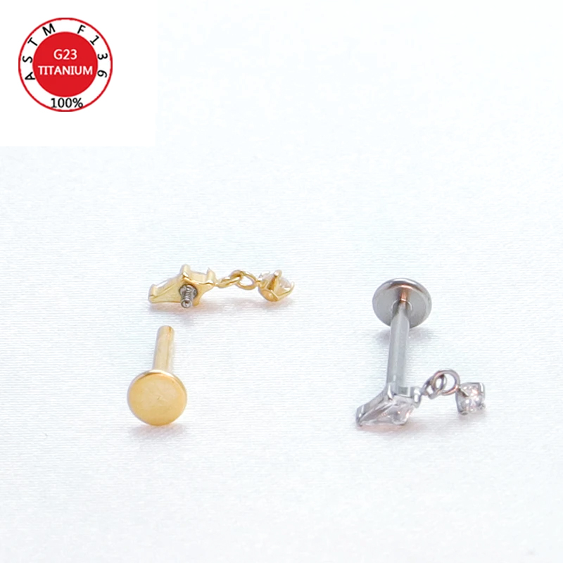 Septum Piercing Lip Spiral Helix Ear Studs 16G Septum Tragus Women F136 Titanium Cartilage Hinged Segment Wholesale Body Jewelry