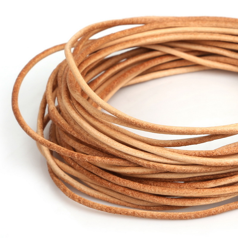 5 Meter Natural Color Real Genuine Leather Cord Round Rope String For DIY Necklace Bracelet Jewelry Cord Dia 1/1.5/2/3mm